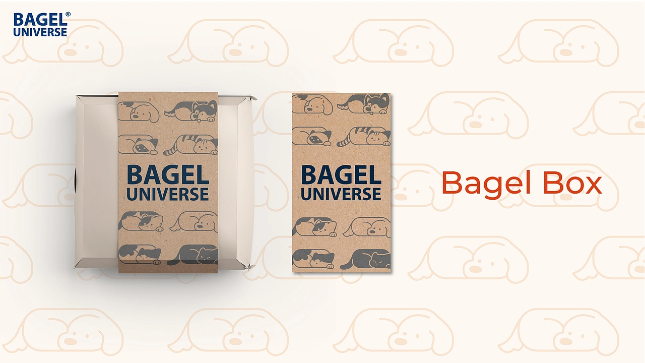Bagel Universe bagel box packaging design