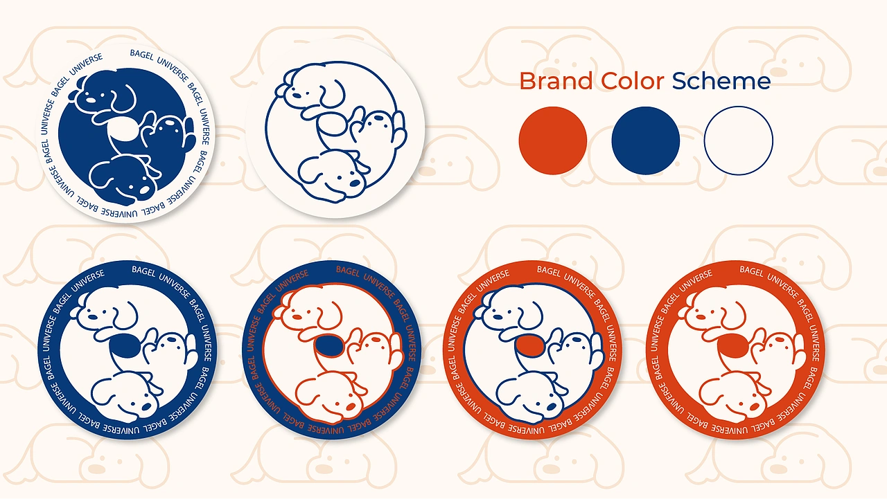 Bagel Universe colour scheme and sticker applications
