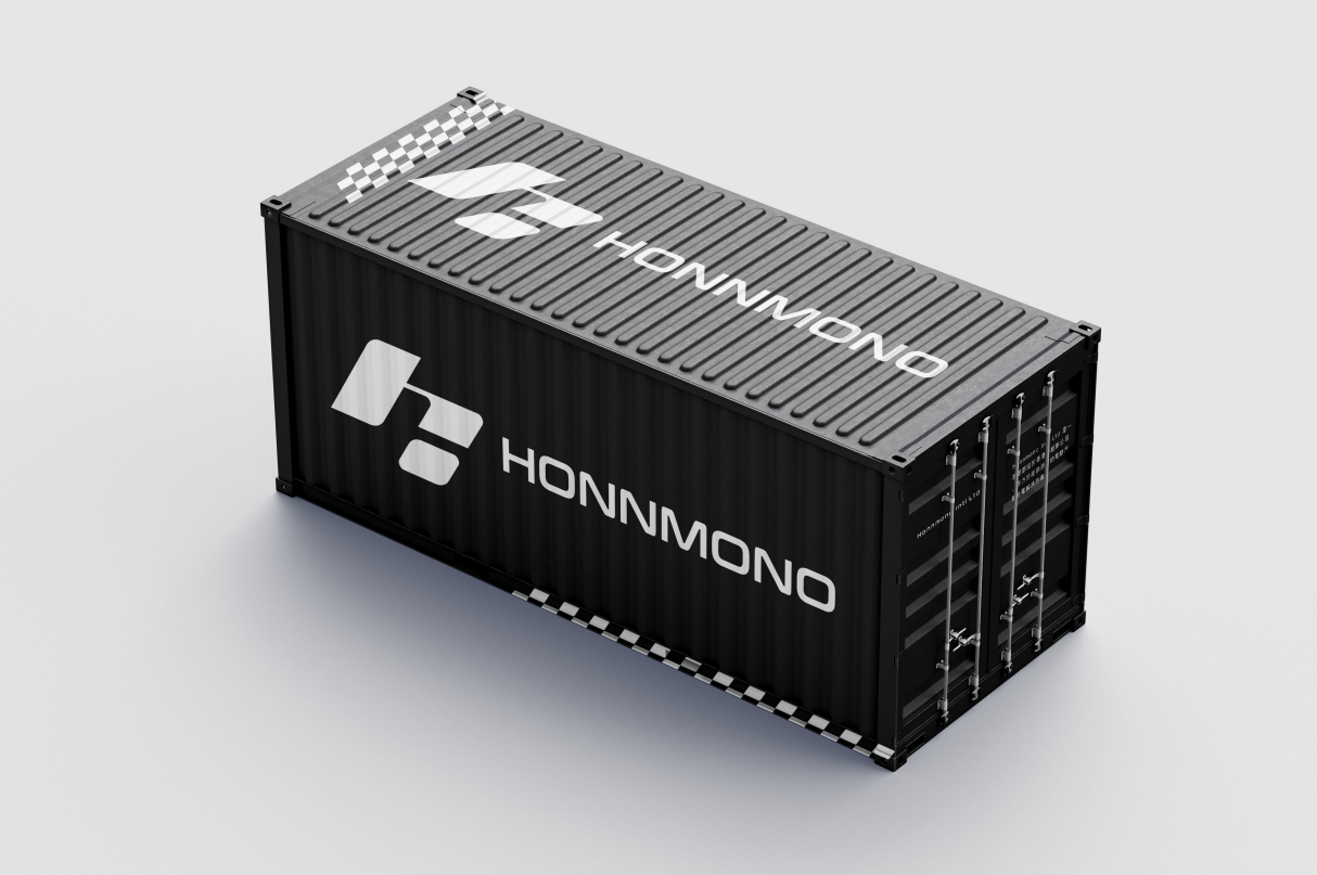 HONNMONO branded black shipping container