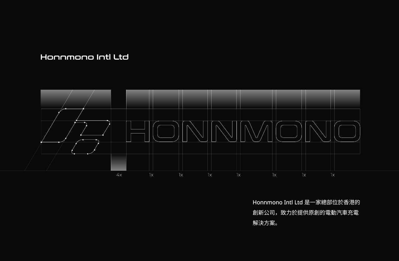 HONNMONO logo construction grid